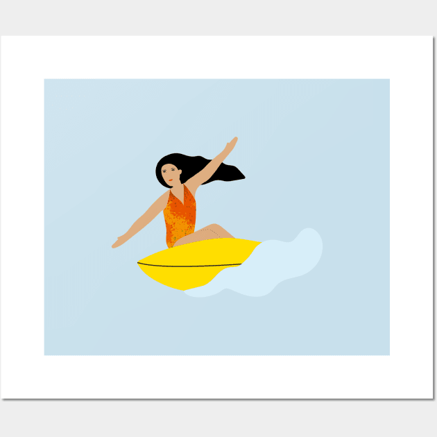 Surfing Girl 3 Wall Art by grafart